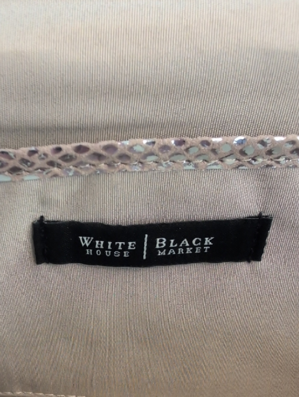 White House Black Market Silver Snake-Embossed Chain Clutch - Picture 7 of 14